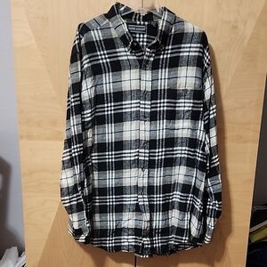 Men's David Taylor Black, White, and Tan Plaid Flannel Shirt size 2xl ta…